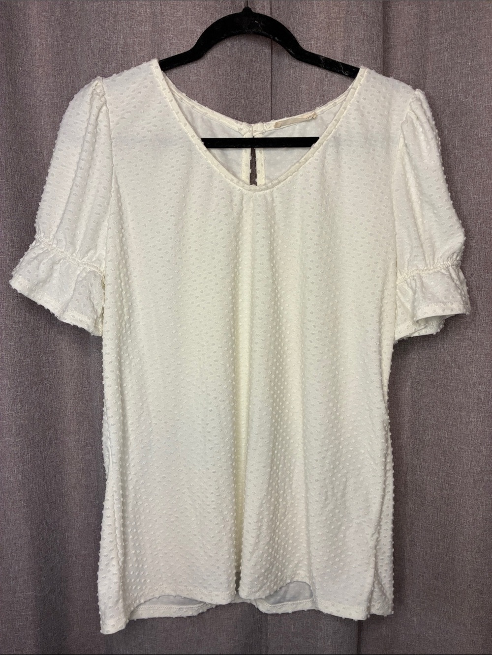 NWOT Reborn J Swiss Dot Ruffle Sleeve Blouse size medium